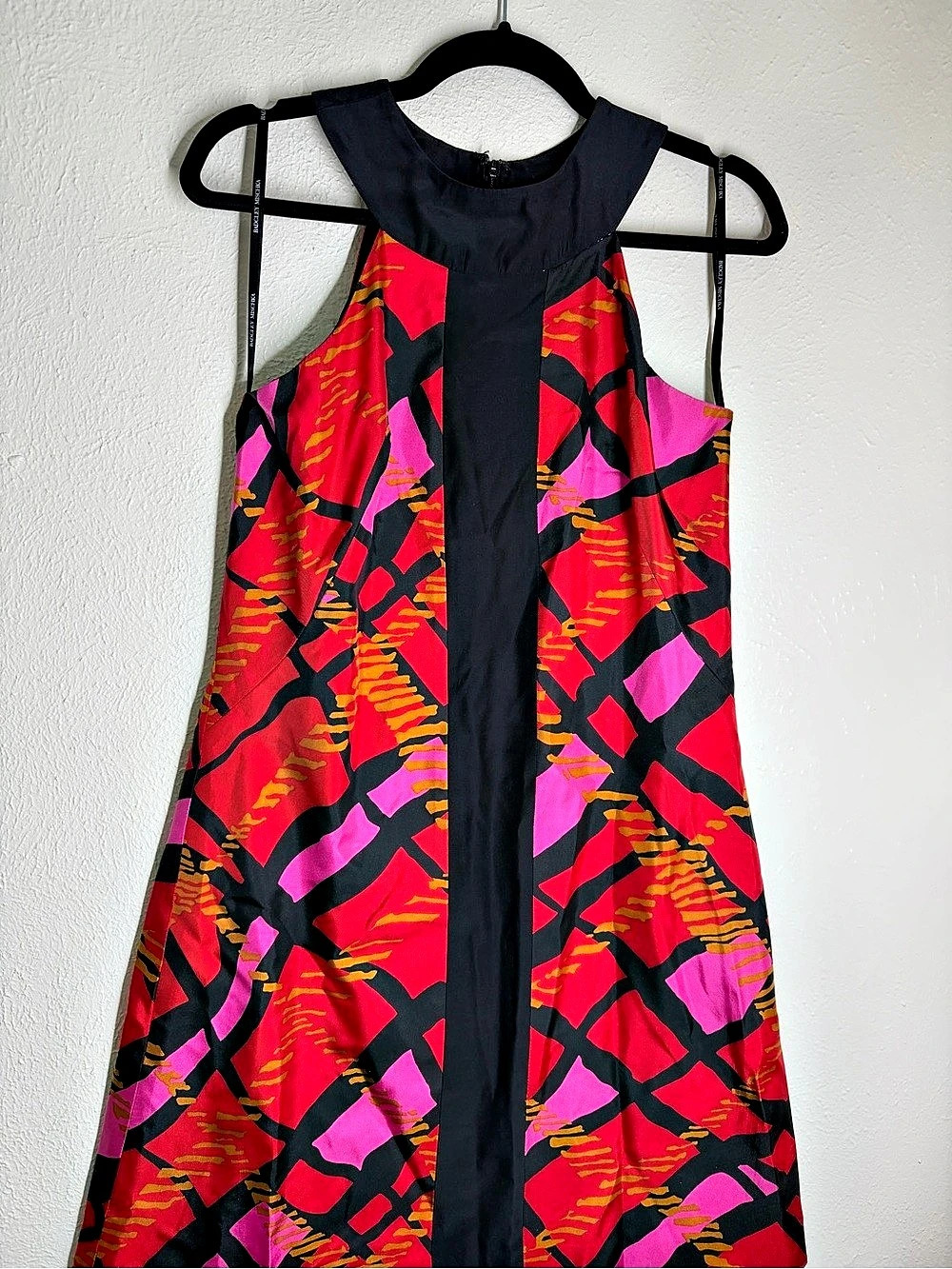 Badgley Mischka Geometric Maxi Dress in Red & Pink